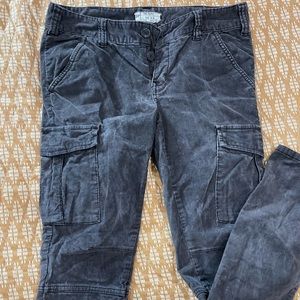 Free People gray corduroy cargo jeans size 28